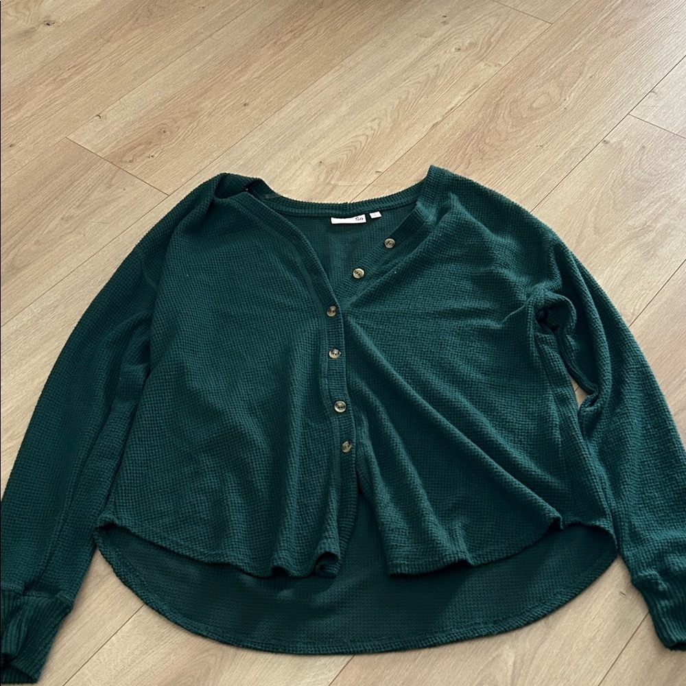 SO Women's Dark Green Button-Down Shirt